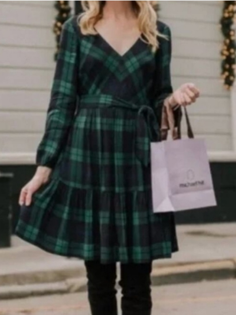 J. Crew Drapey Blackwatch Tartan plaid dress H3169 - Picture 4 of 12